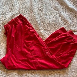 White Cross Pink scrub joggers.